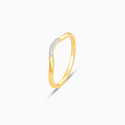 Gold Wave and Shine Diamond Ring