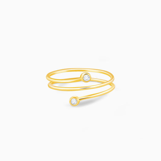 Gold Spiral Diamond Ring