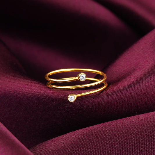 Gold Spiral Diamond Ring