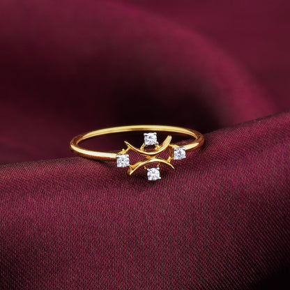 Gold Half Moon Diamond Ring