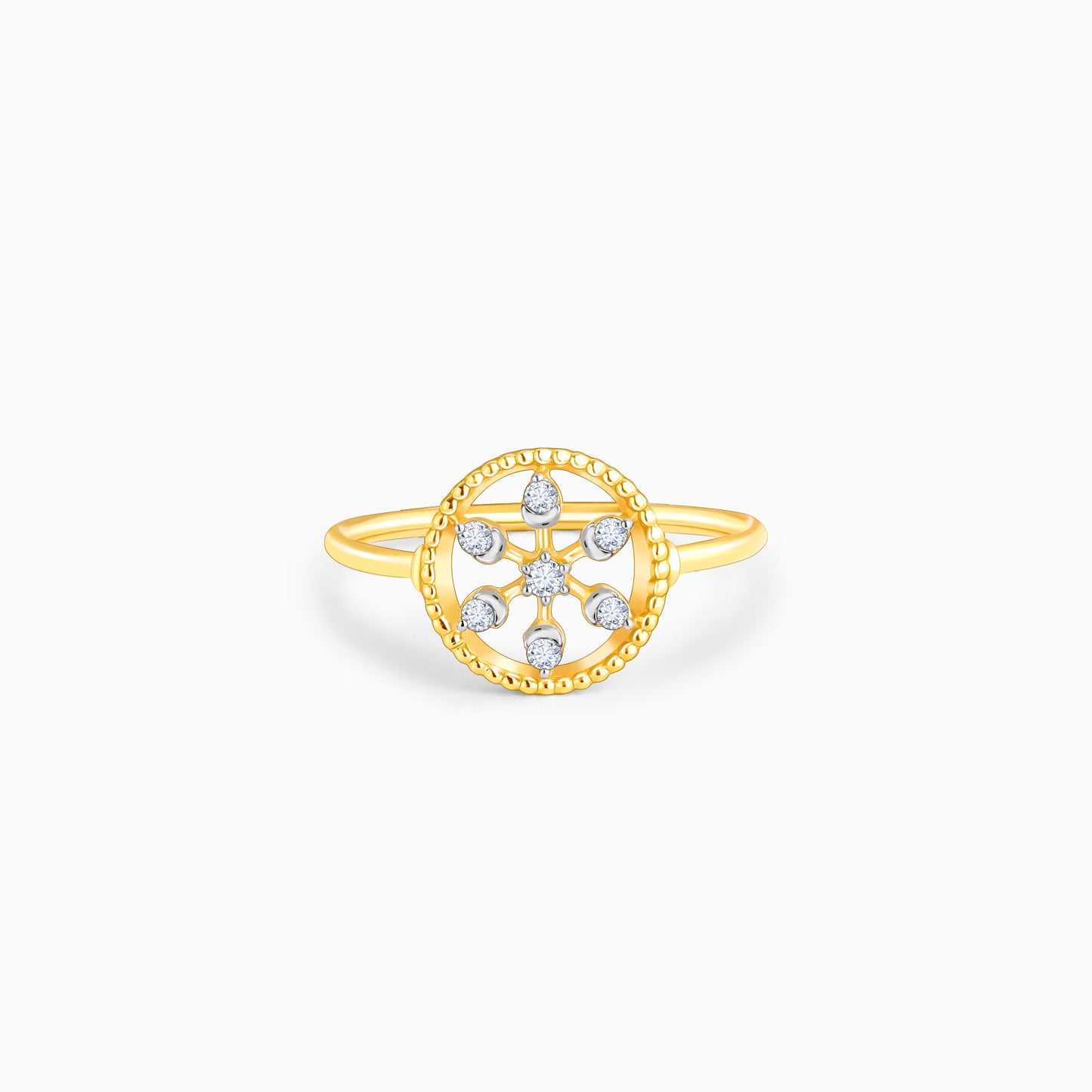 Gold Blossoming Fleur Diamond Ring
