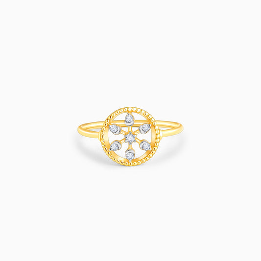 Gold Blossoming Fleur Diamond Ring
