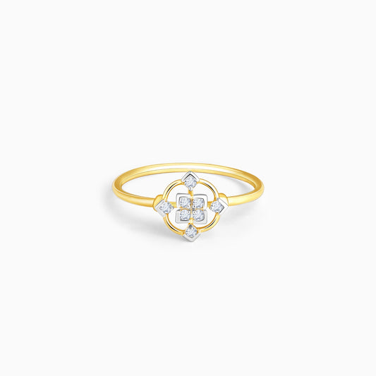 Gold Squared Elegance Diamond Ring