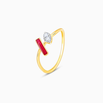 Gold Wave of Love Diamond Ring
