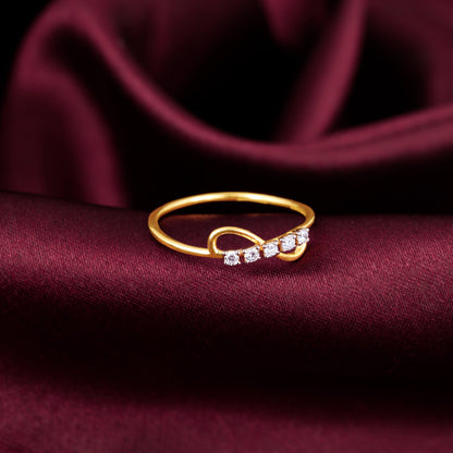 Gold Glittering Infinity Diamond Ring
