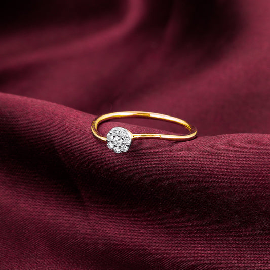 Gold Floral Orb Diamond Ring