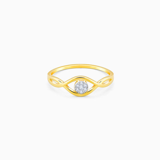Gold Embraced By Love Diamond Ring