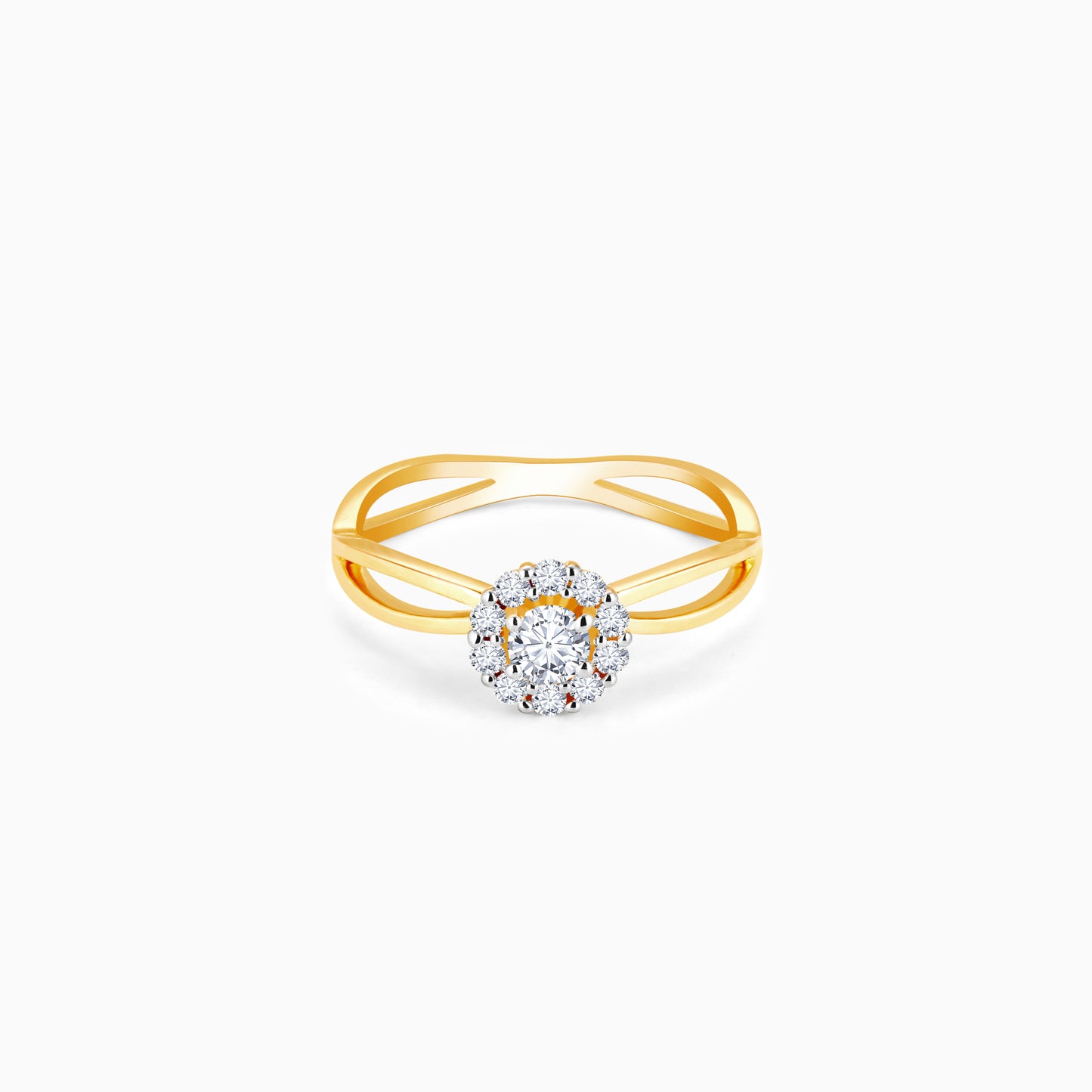 Gold Sparkling Love Diamond Ring