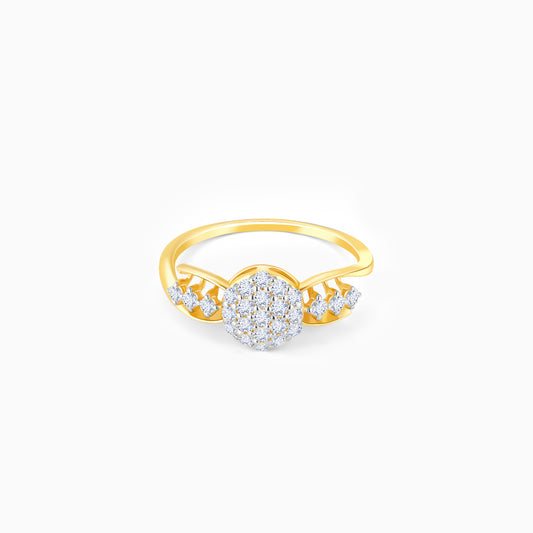Gold Shining Cluster Diamond Ring