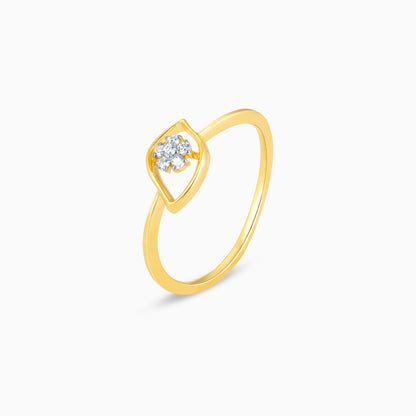 Gold Radiant Flower Diamond Ring
