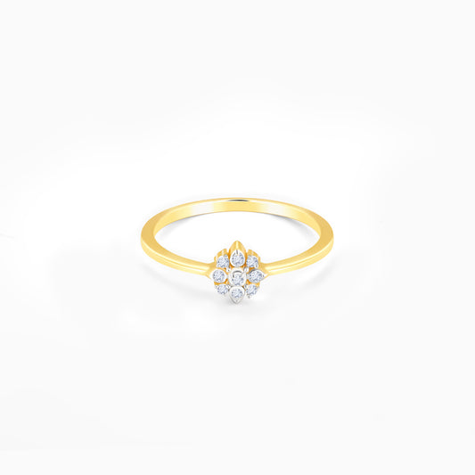 Gold Petal Perfection Diamond Ring
