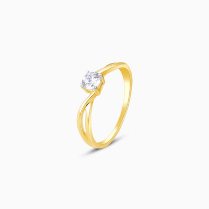 Gold Blushing Glow Solitaire Diamond Ring