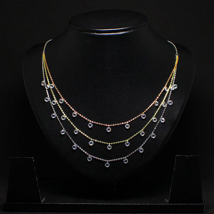 Multi-Tone Triple Layered Queens Necklace-GIVA Jewellery