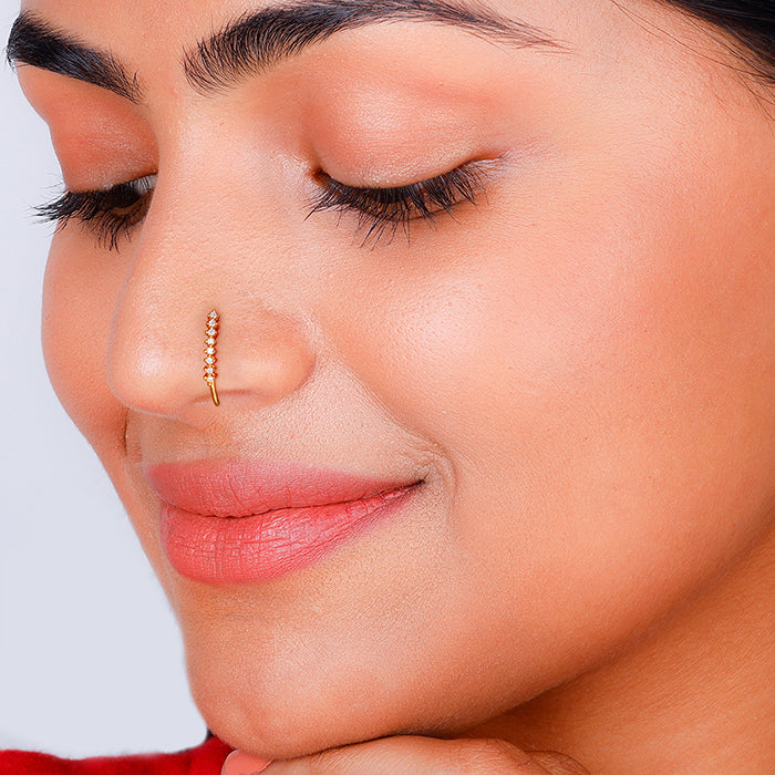Gold Polish Traditional Look Nose Rings/ Nath