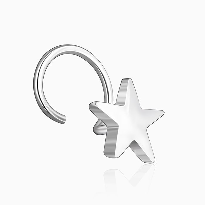 Silver Star Nose Pin