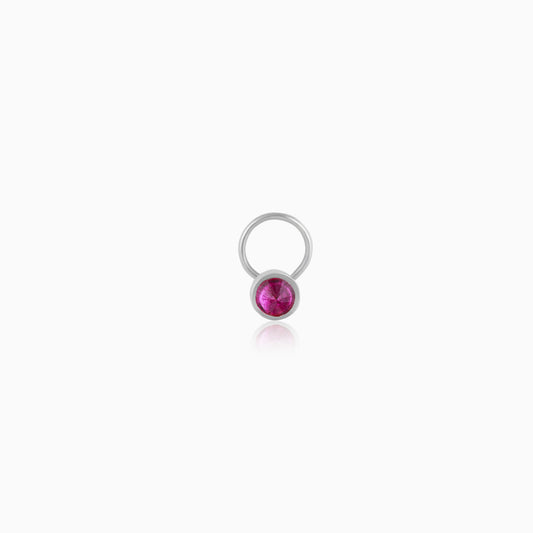 Oxidised Silver Pretty Pink Nose Pin