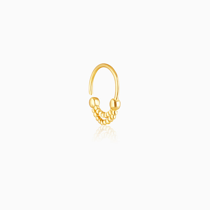 Golden Beaded Moon Nose Ring - Image 1