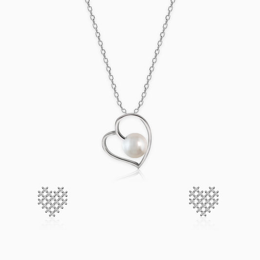 Silver Angel Heart Set
