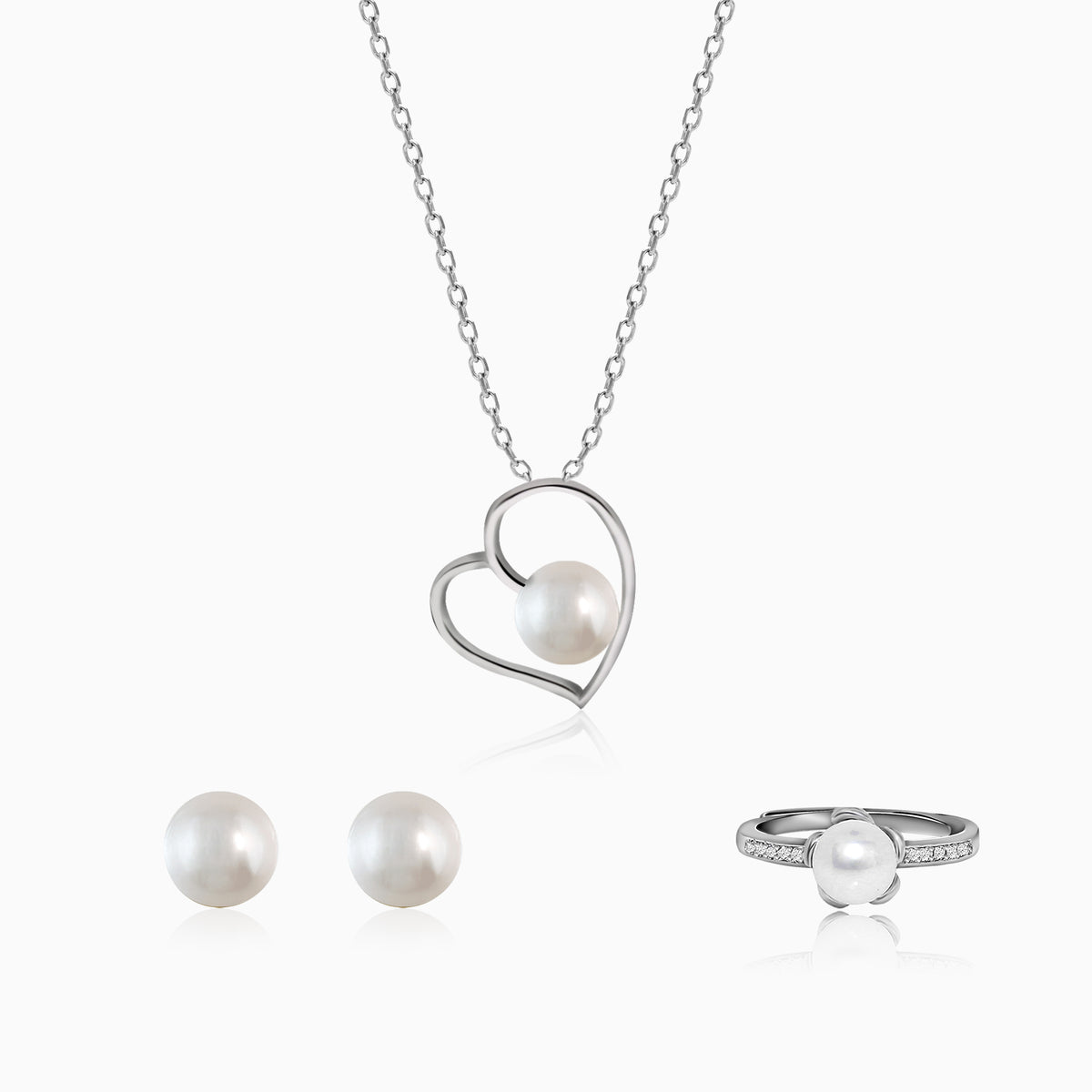 Silver Mad Over Pearls Set