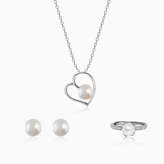 Silver Mad Over Pearls Set