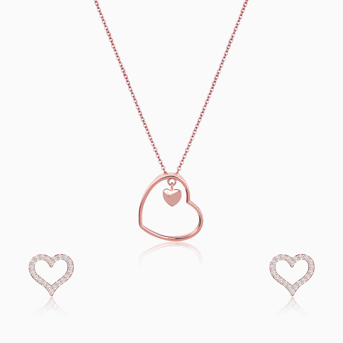 Rose Gold Heart Set