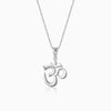 Silver Om Pendant with Link Chain