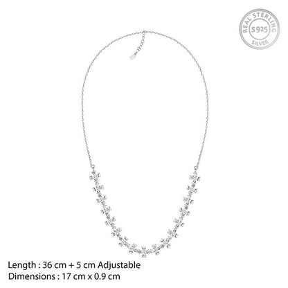 Silver Bedstraw Flower Necklace