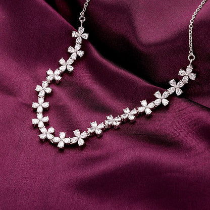 Silver Bedstraw Flower Necklace