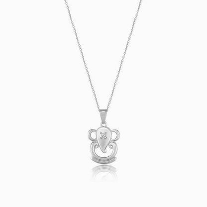 Silver Ganesha Pendant with Link Chain