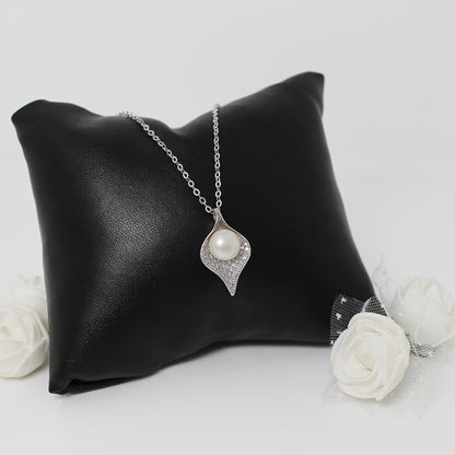 Silver Seashell Pearl Necklace