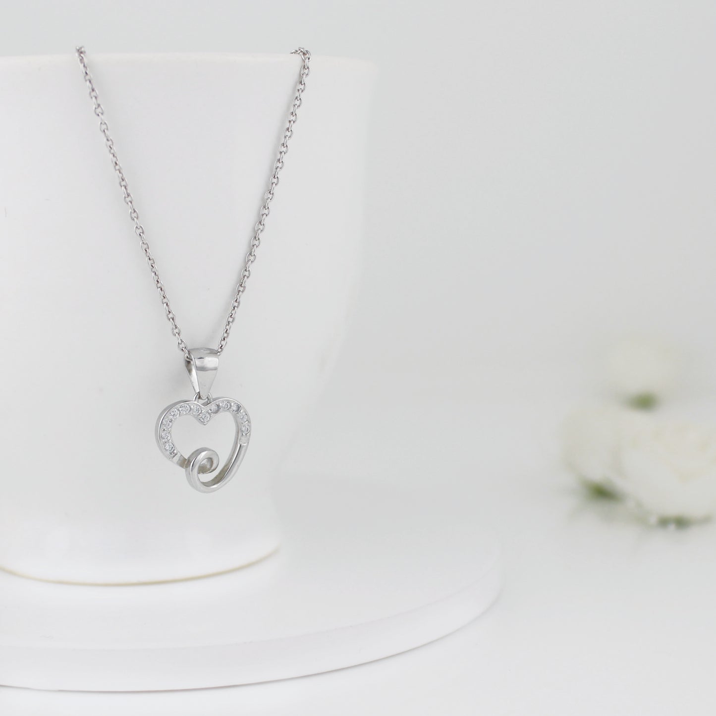 Priyanka's Loop Heart Necklace with  Link Chain