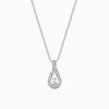 Silver Tear Drop Pearl Pendant With Link Chain