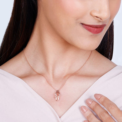 Rose Gold Tripundra Om Pendant with Link Chain