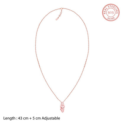 Rose Gold Tripundra Om Pendant with Link Chain