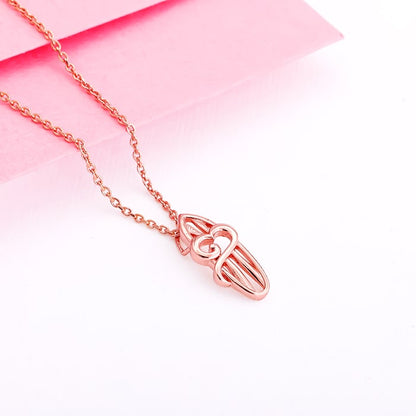 Rose Gold Tripundra Om Pendant with Link Chain