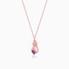 Rose Gold Exquisite Crocus Bloom Pendant with Link Chain