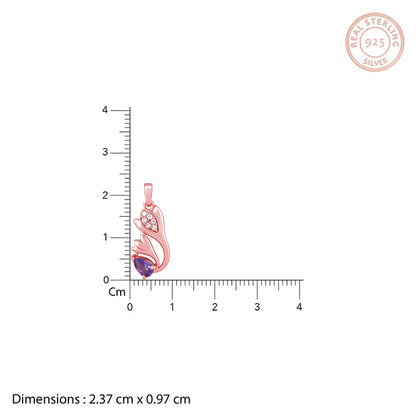 Rose Gold Exquisite Crocus Bloom Pendant with Link Chain