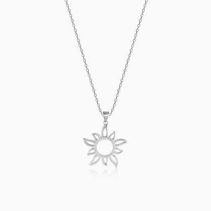 Silver Sunglade Pendant With Link Chain