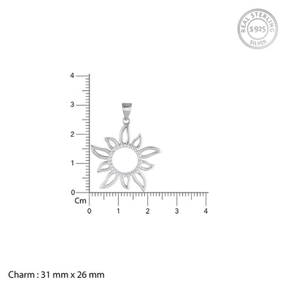 Silver Sunglade Pendant With Link Chain