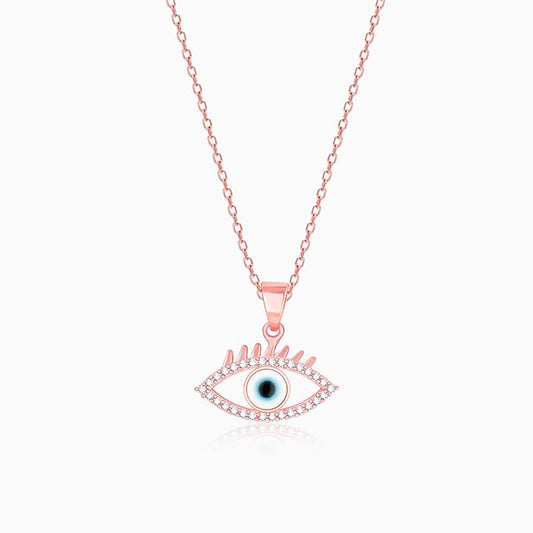 Rose Gold Bat An Eyelash Pendant with Link Chain