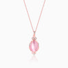 Rose Gold Pink Pendant with Link Chain