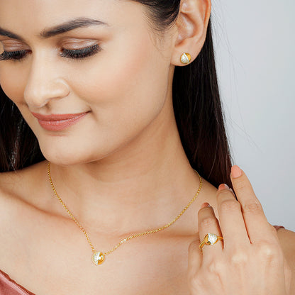 Golden Beads of Love Set with Ring