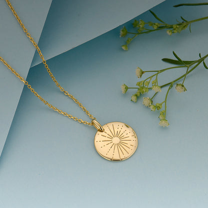 Golden Rays of Sunshine Pendant with Link Chain