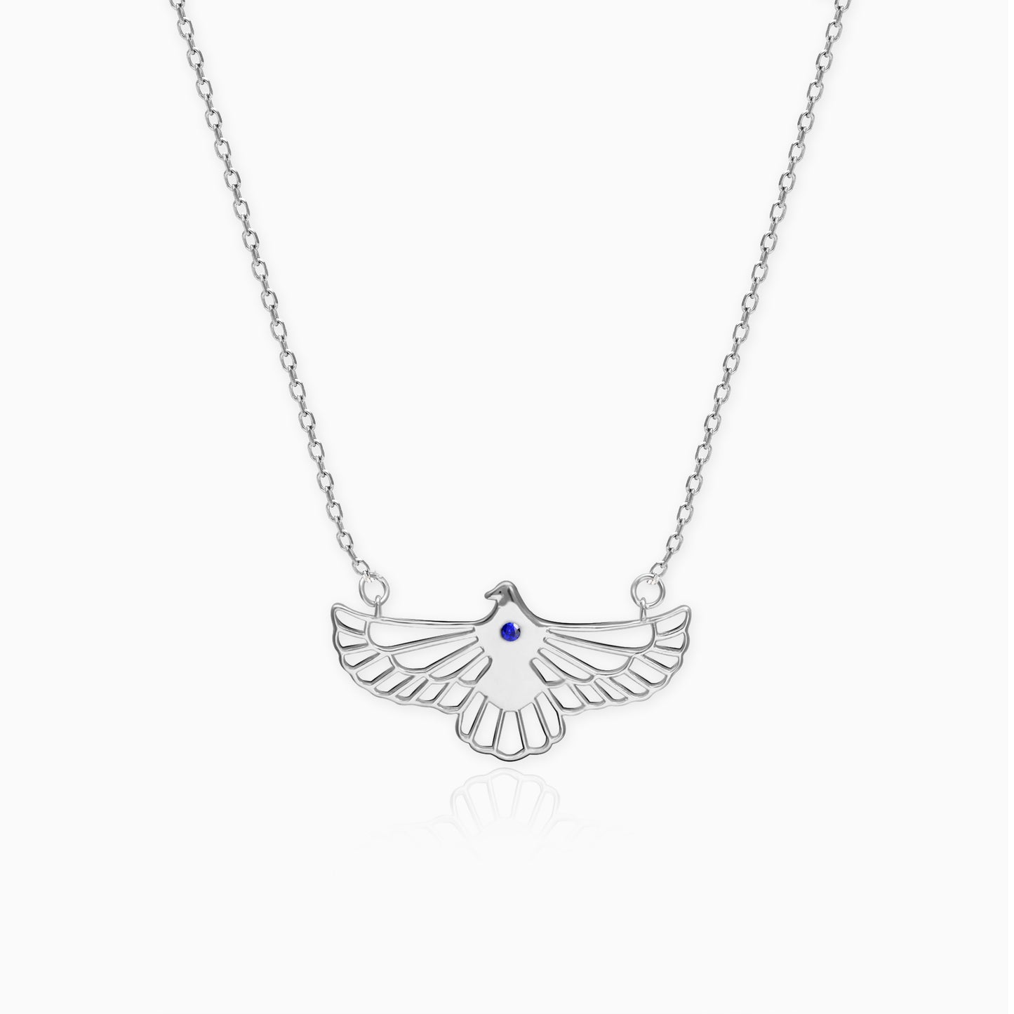 Silver Soaring Dove Necklace