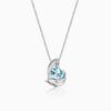 Silver Blue Angel Wings of Protection Necklace