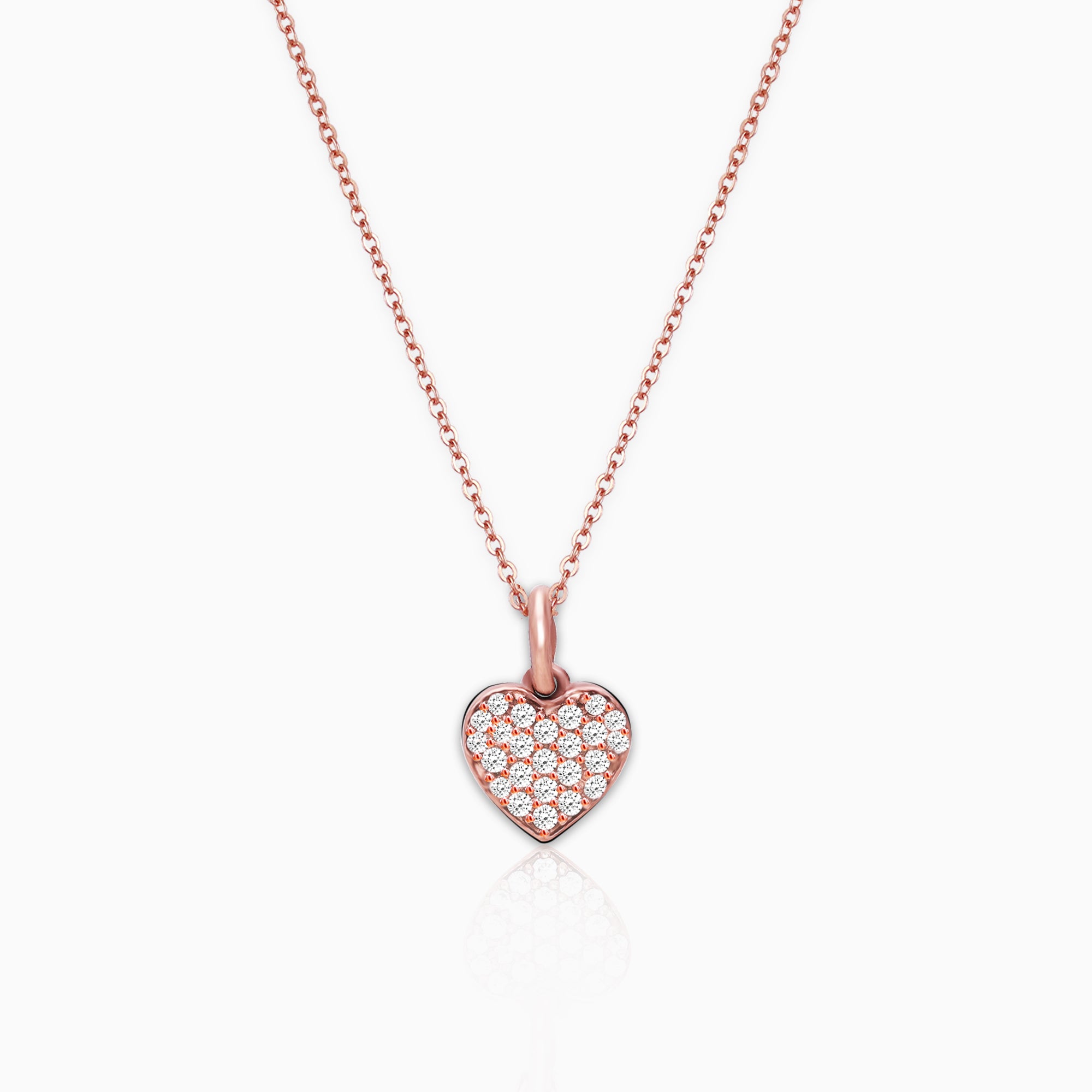 Rose Gold Little Heart Pendant With Link Chain - Image 1
