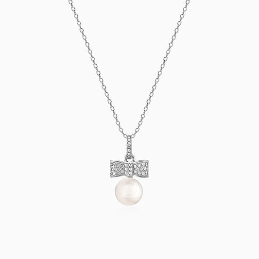 Silver Dreamy Pearls Pendant with Link Chain