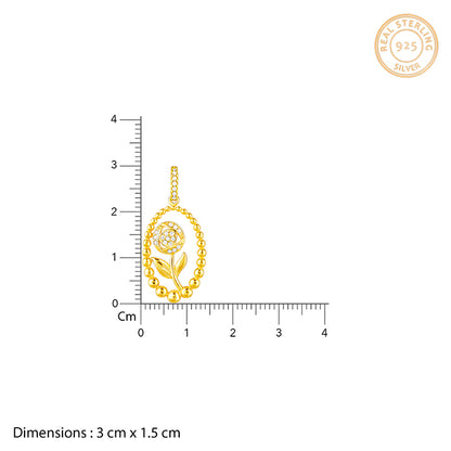Golden Rosy Romance Pendant with Link Chain