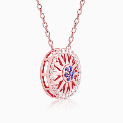 Rose Gold Glam Wheel Necklace