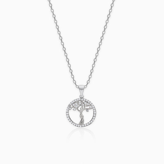 Silver Tree of Life Pendant with Link Chain